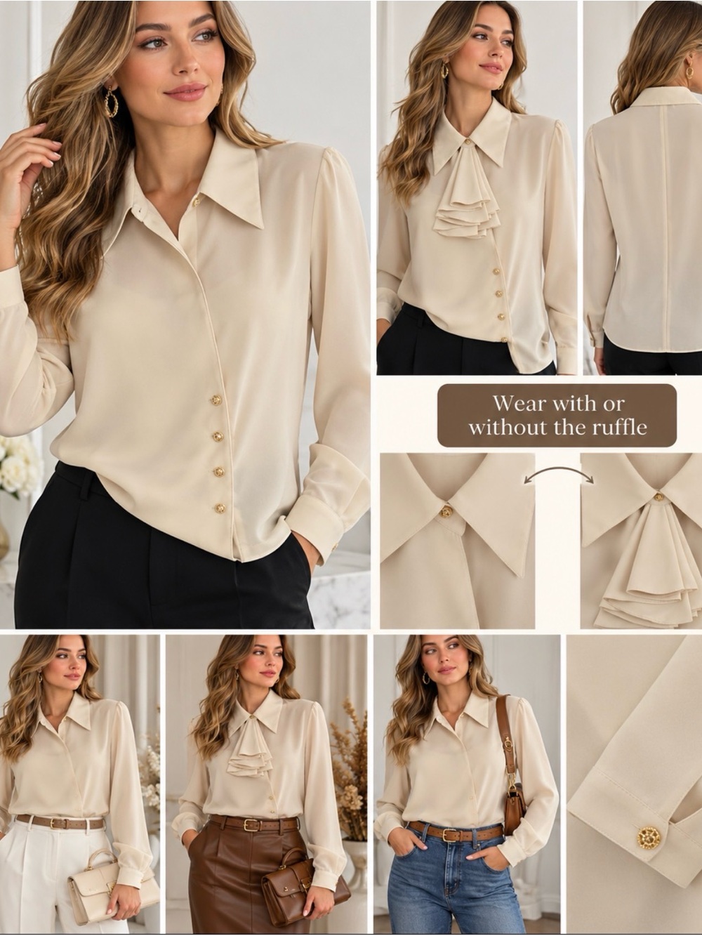 Vintage cream-colored blouse size 10